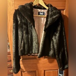 Brown faux fur jacket